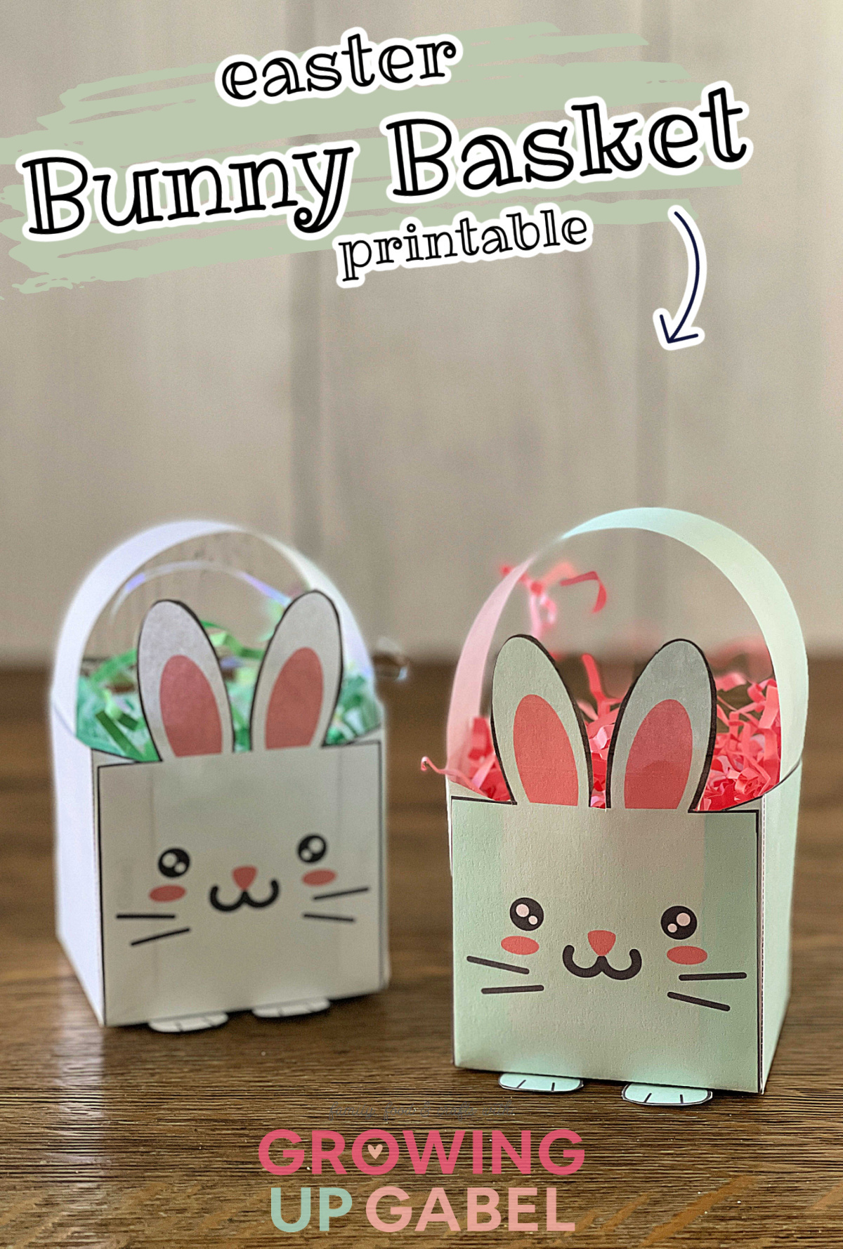 printable easter bunny basket with printable easter basket Printable Easter Bunny Basket with Printable Easter Basket