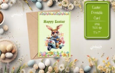 Printable Easter Card Watercolor Easter Funny Bunny Kids within Free Printable Easter Cards For Daughter