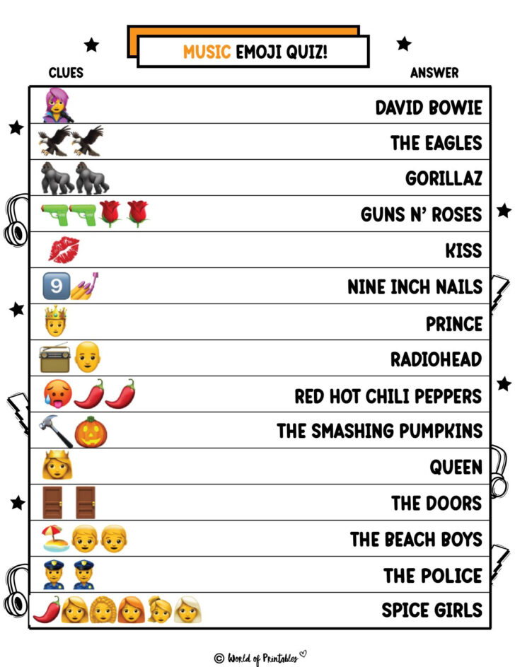 Free Printable Emoji Quiz with Answers
