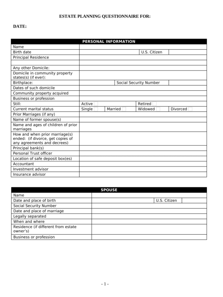 Free Printable Executor of Estate Form