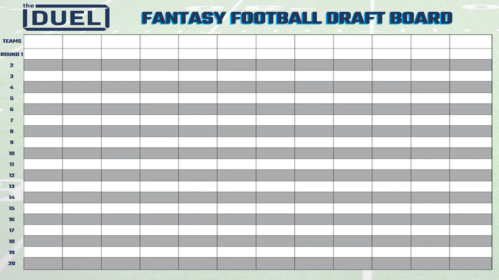 Printable Fantasy Football Draft Board For Your 2021 Draft with Free Printable Draft Board