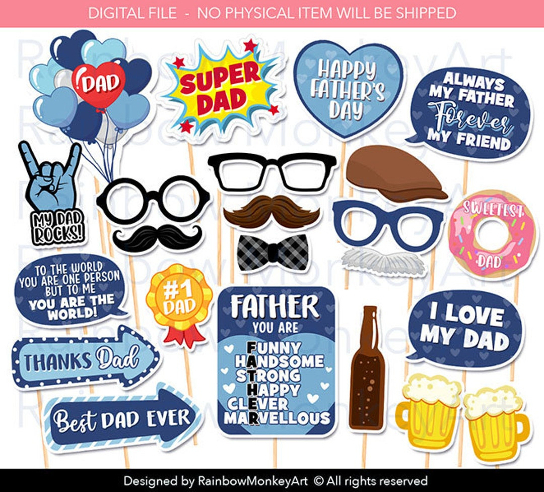 Printable Father&amp;#039;S Day Photo Booth Props - Father&amp;#039;S Day Photobooth inside Fathers Day Photo Booth Props Free Printable