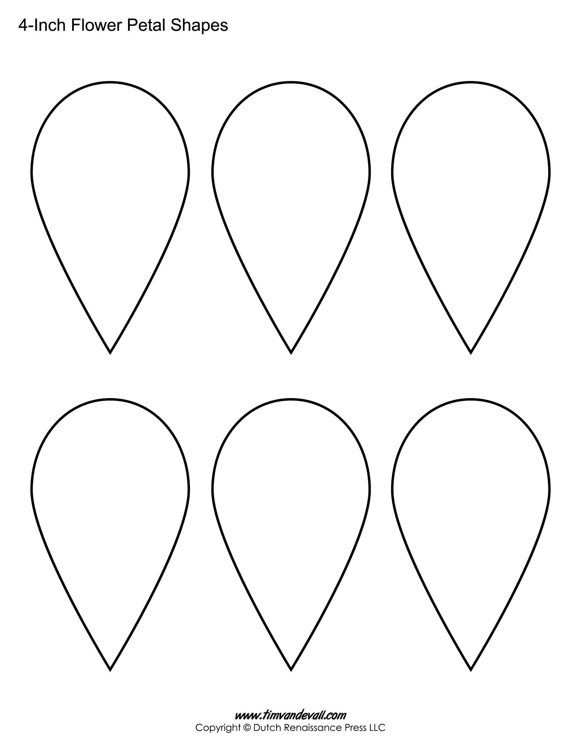 Printable Flower Petal Templates For Making Paper Flowers for Free Printable Flower Petals