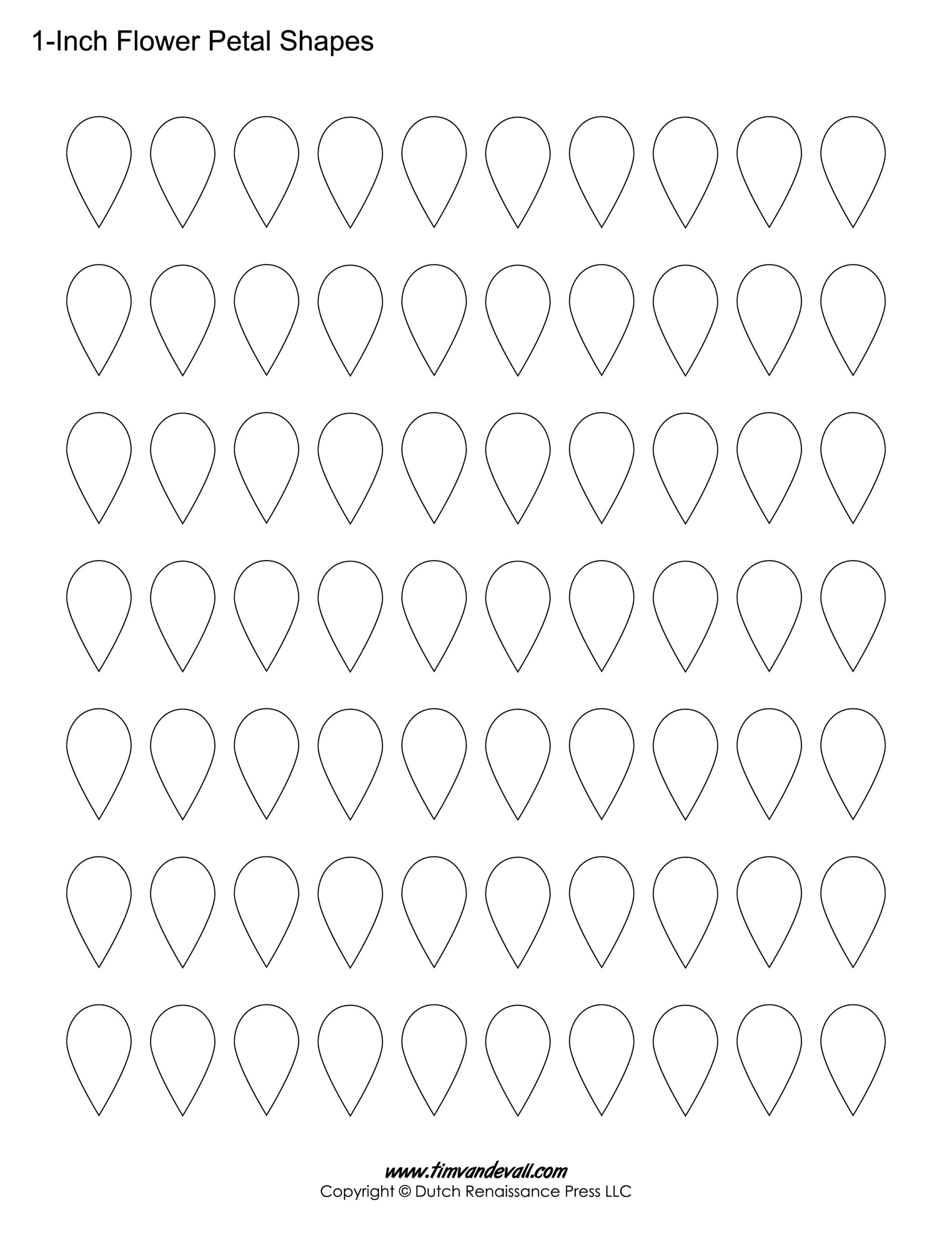 Printable Flower Petal Templates For Making Paper Flowers in Free Printable Flower Petals