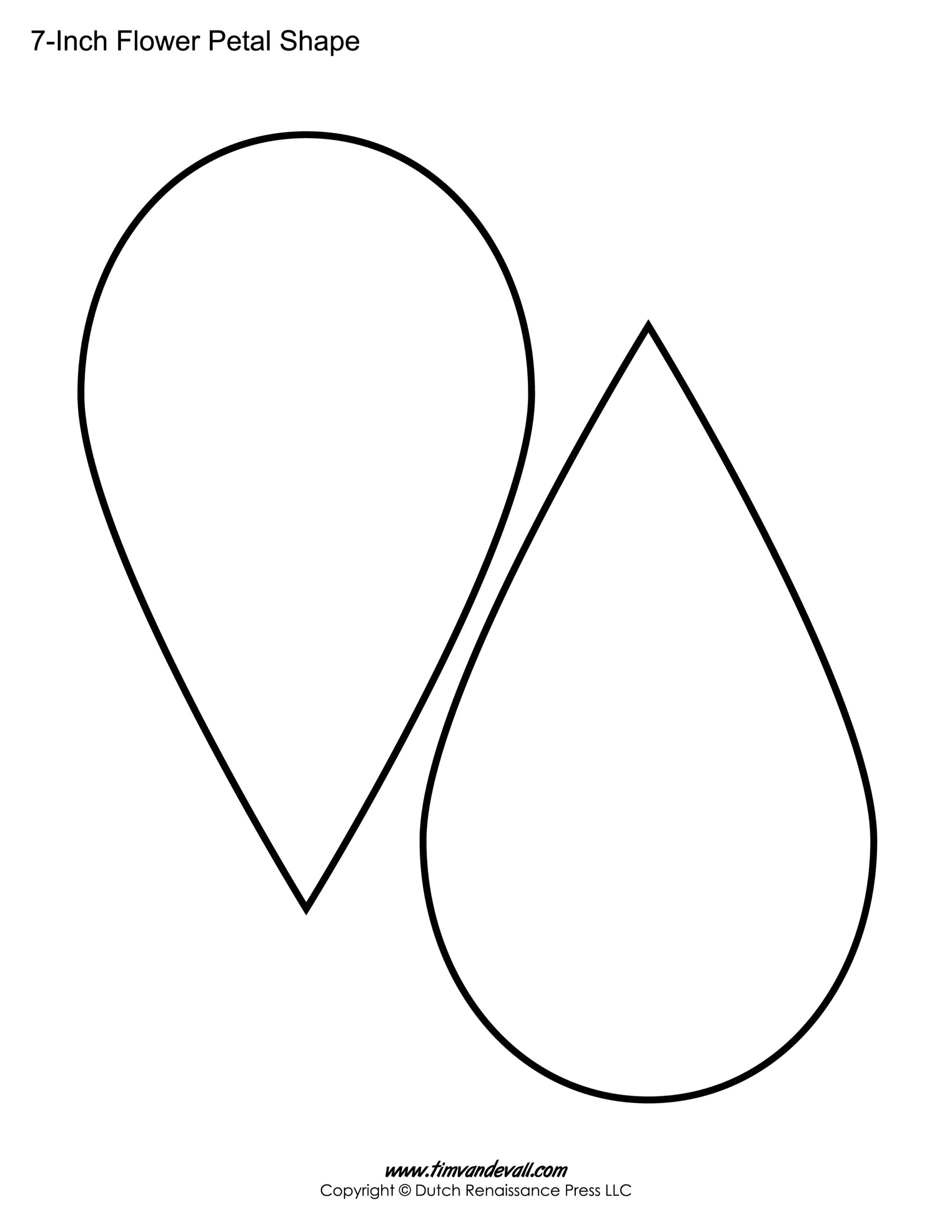 Printable Flower Petal Templates For Making Paper Flowers regarding Free Printable Flower Petals