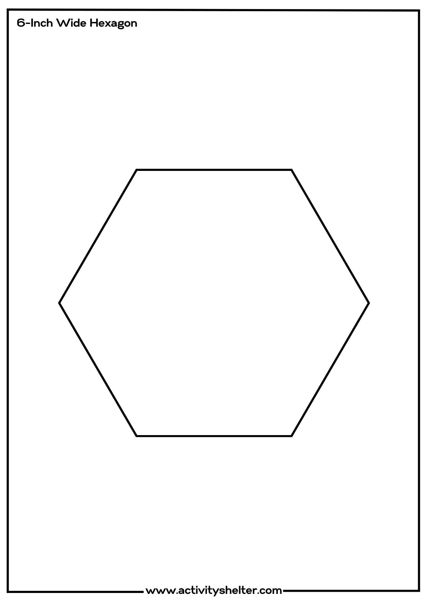 Printable Hexagon Template | Activity Shelter for Free Printable 6 Inch Hexagon Template