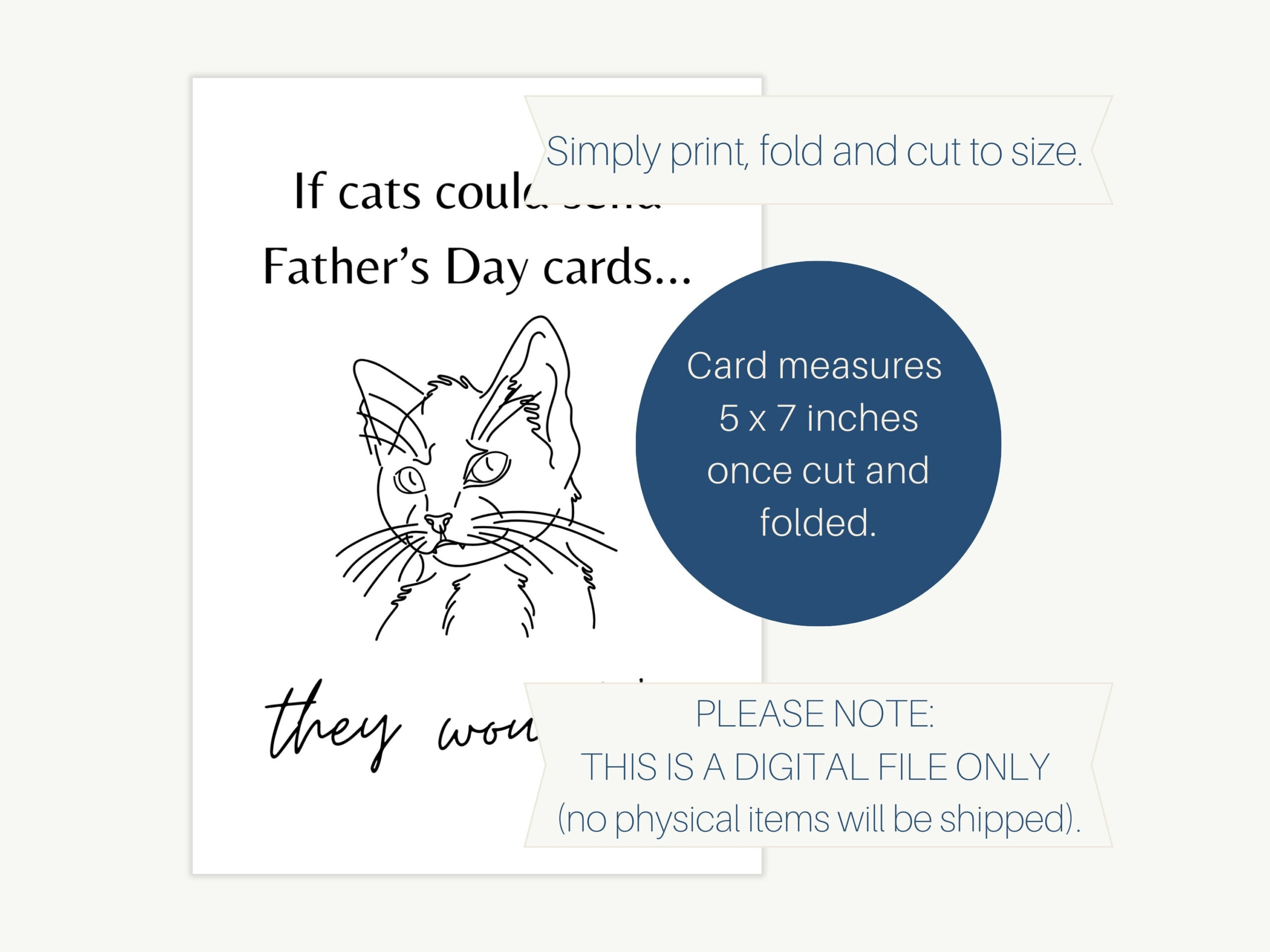Printable If Cats Could Send Father&amp;#039;S Day Cards They Wouldn&amp;#039;T 5X7 within Free Printable Fathers Day Cards From the Cat