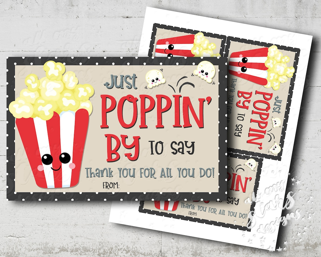 Printable Just Poppin&amp;#039;To Say Thank You For All You Do! Tag inside Just Popping By To Say Thanks Free Printable