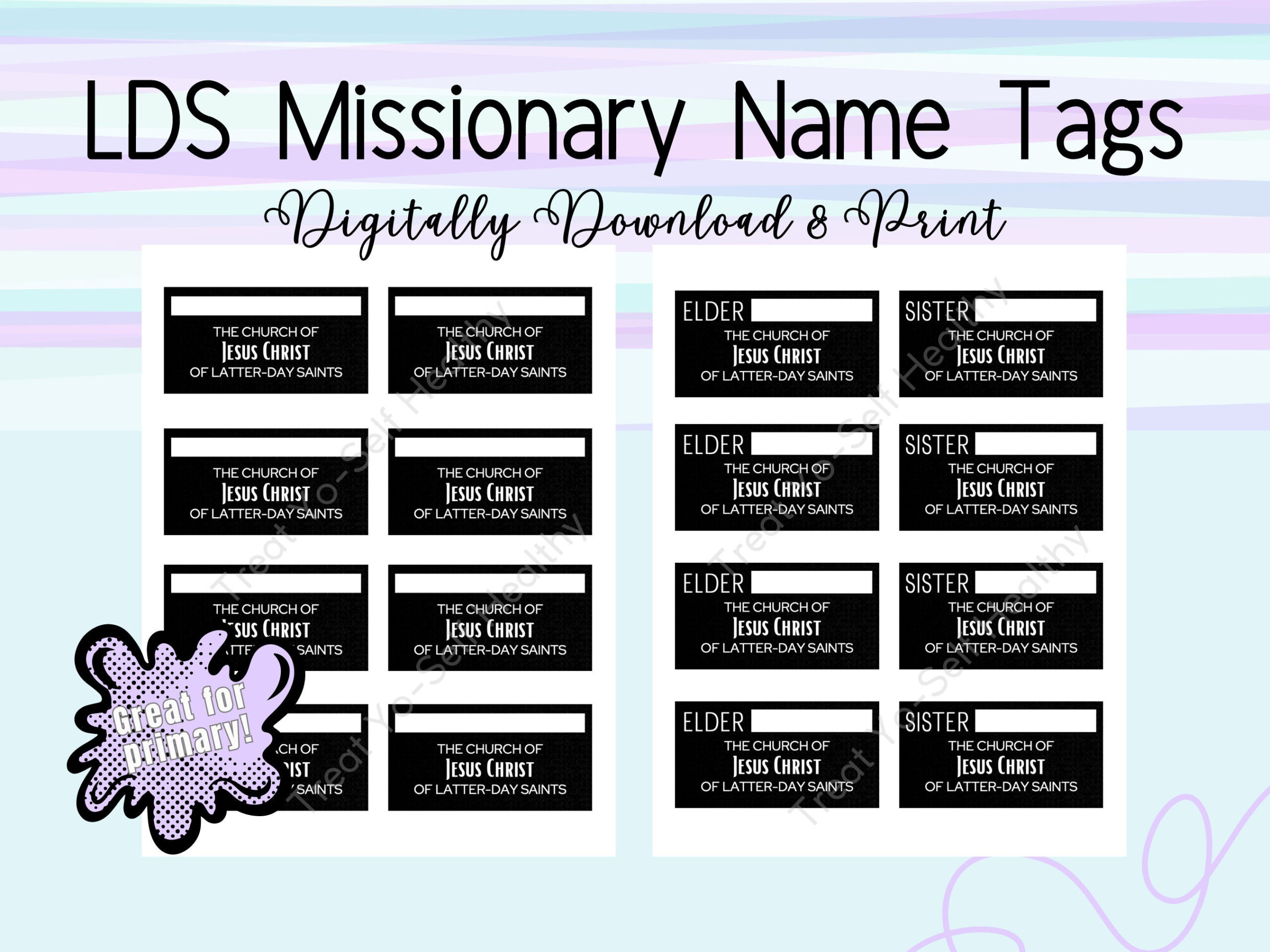 Printable Lds Missionary Name Tags - Digital Download - Church Of regarding Free Printable Missionary Tags