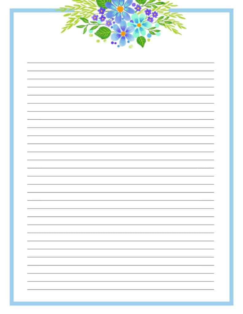 Printable Letter Paper - Lots Of Free Printable Floral Stationery intended for Free Letter Writing Paper Printable