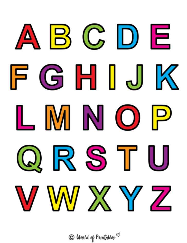 Free Printable Colored Letters