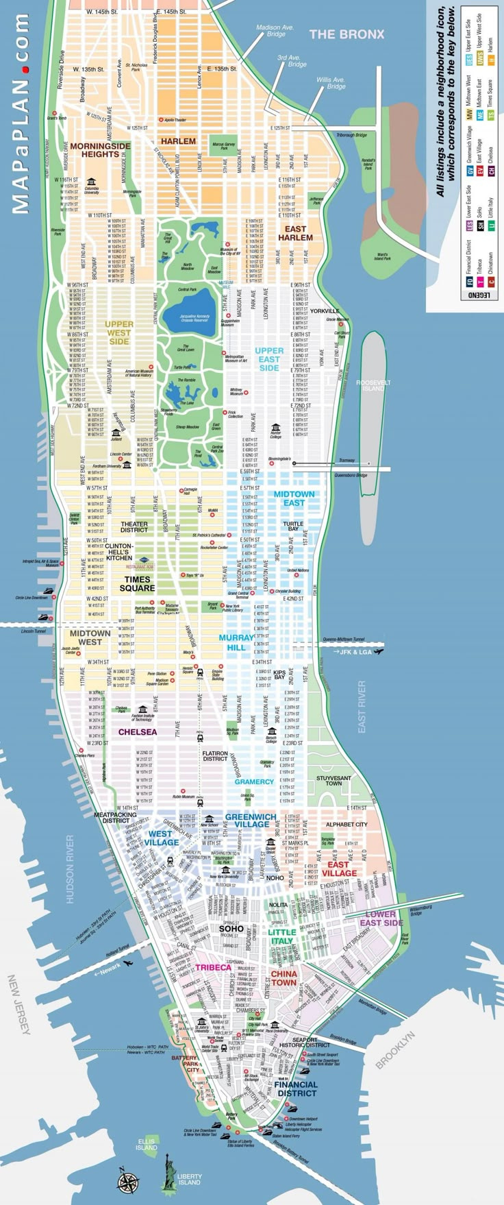 Printable Map Of Manhattan - Free Printable Map Of Manhattan Nyc within Free Printable Map Of New York City