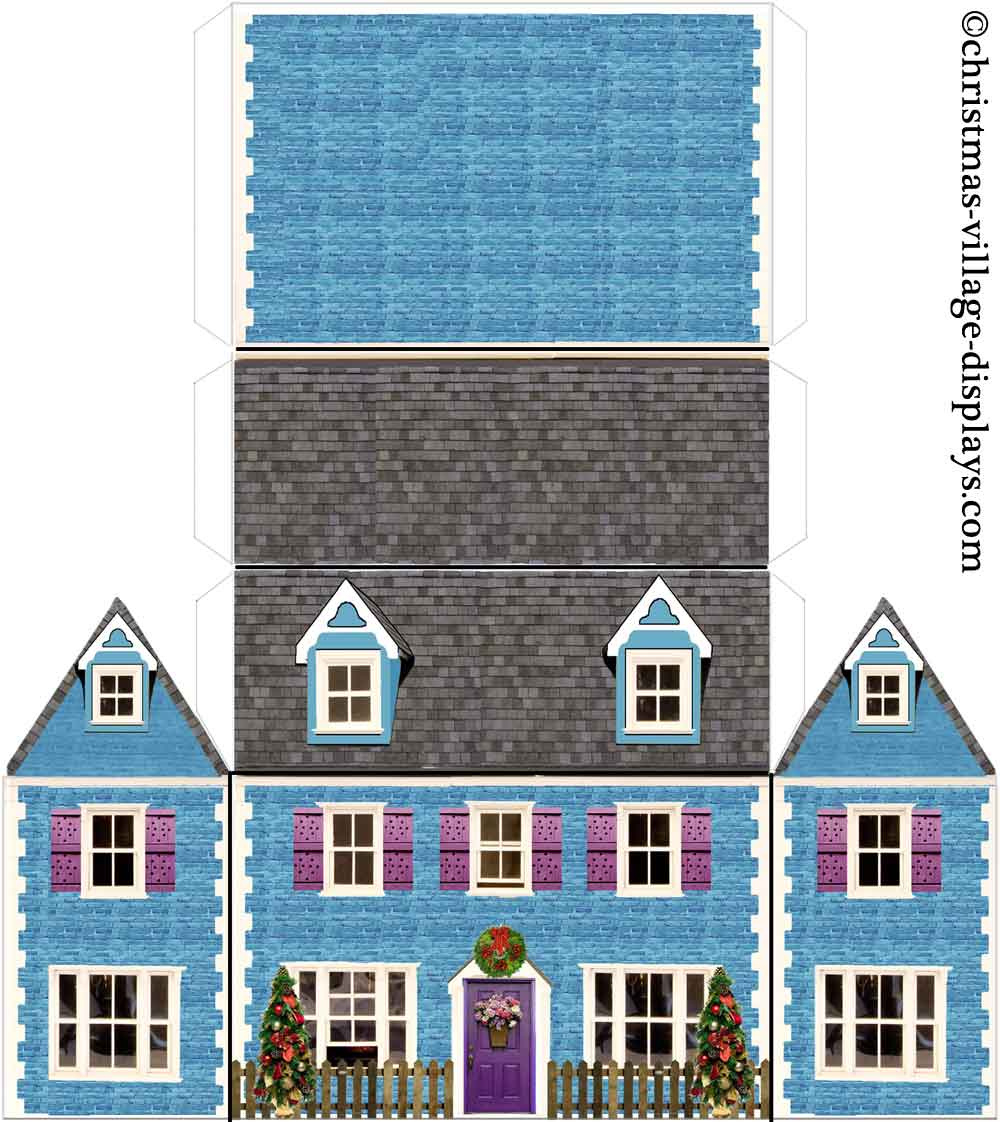 Printable Model Card Houses: Christmas Village Displays intended for Free Downloadable Printable Model Buildings