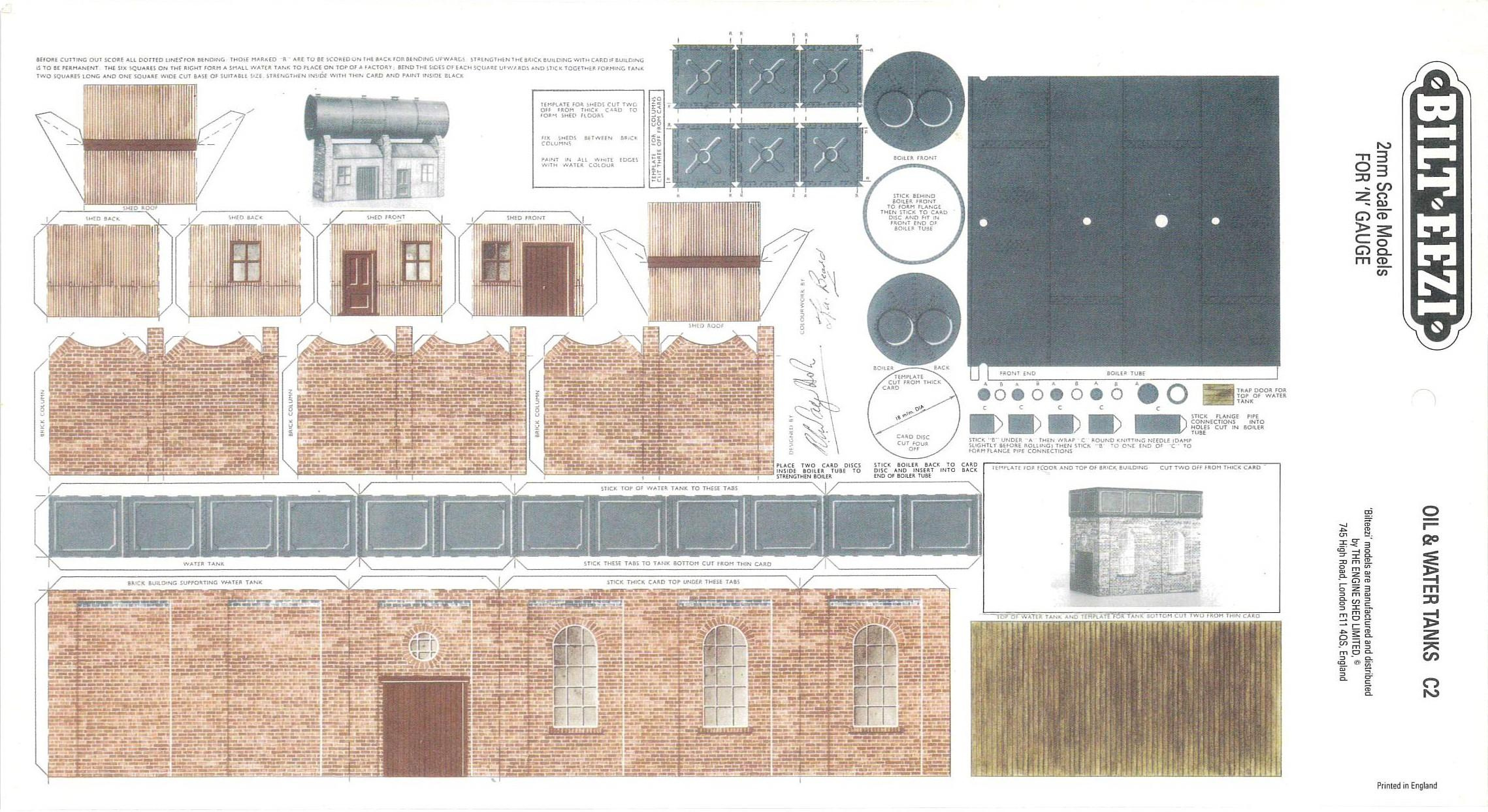 Printable N Scale Buildings Pre-Cut Cardstock Paper Model for Printable Model Railway Card Buildings
