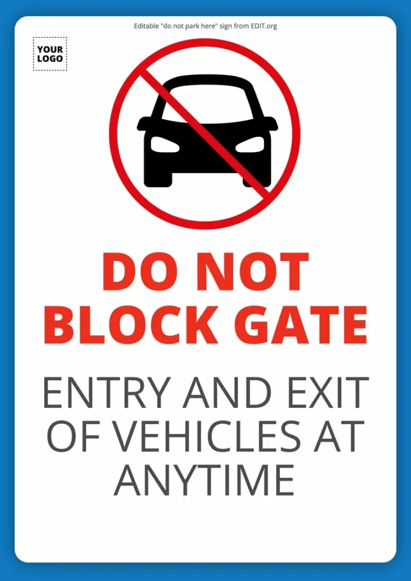 Printable No Parking Sign Templates intended for Template Free Free Printable No Parking Signs