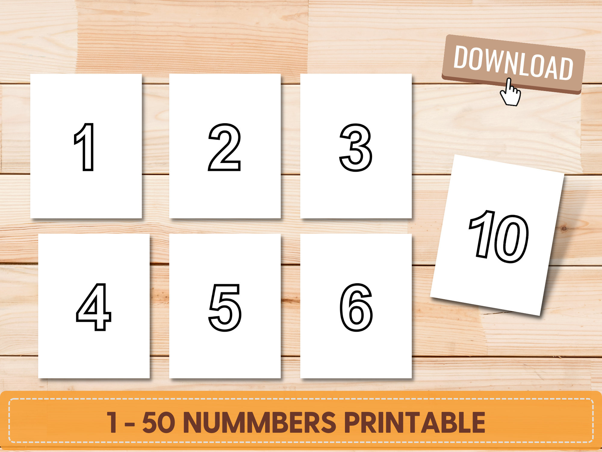 Printable Numbers 1 50 - Etsy pertaining to Free Large Printable Numbers 1-50 For White Elephant Game