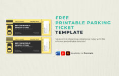 Printable Parking Ticket Template In Illustrator, Psd, Pages, Word throughout Parking Pass Template Free