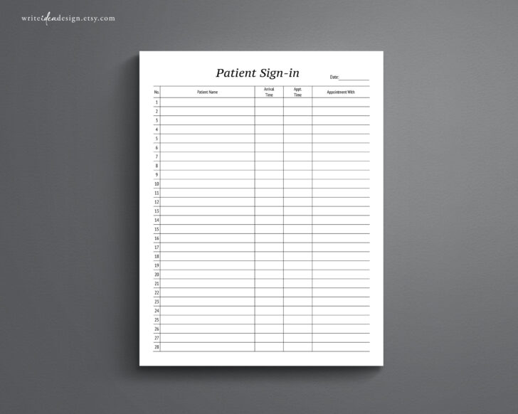 Free Printable Doctor Office Sign in Sheets Free Printable Doctor Office Sign in Sheets
