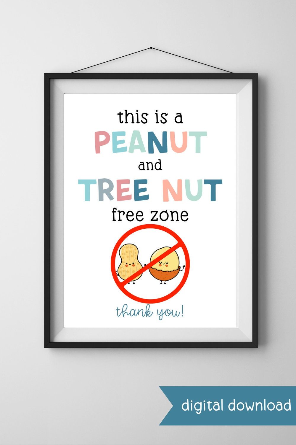 Printable Peanut And Tree Nut Free Zone Sign - Food Allergy Sign regarding Peanut Free Signs Printable