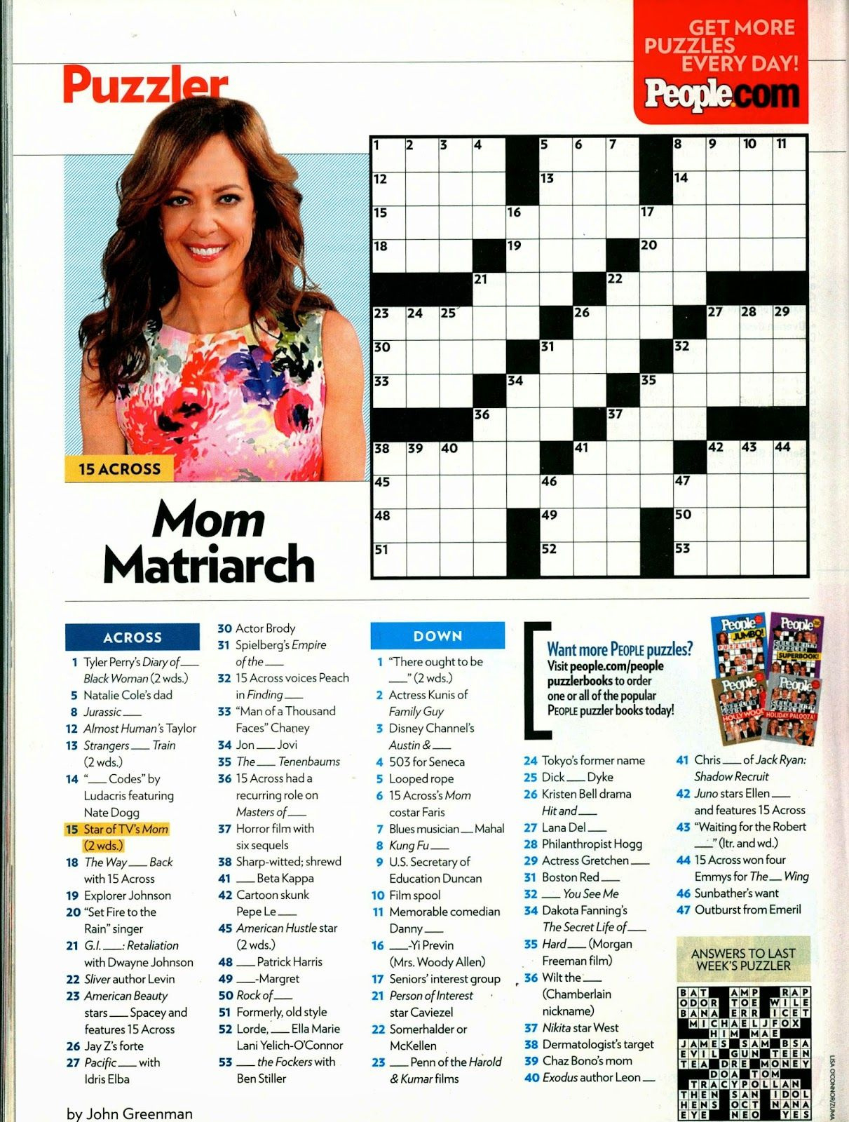 Printable People Magazine Crossword Puzzles - Printable Crossword with regard to Free Printable People Magazine Crossword Puzzles