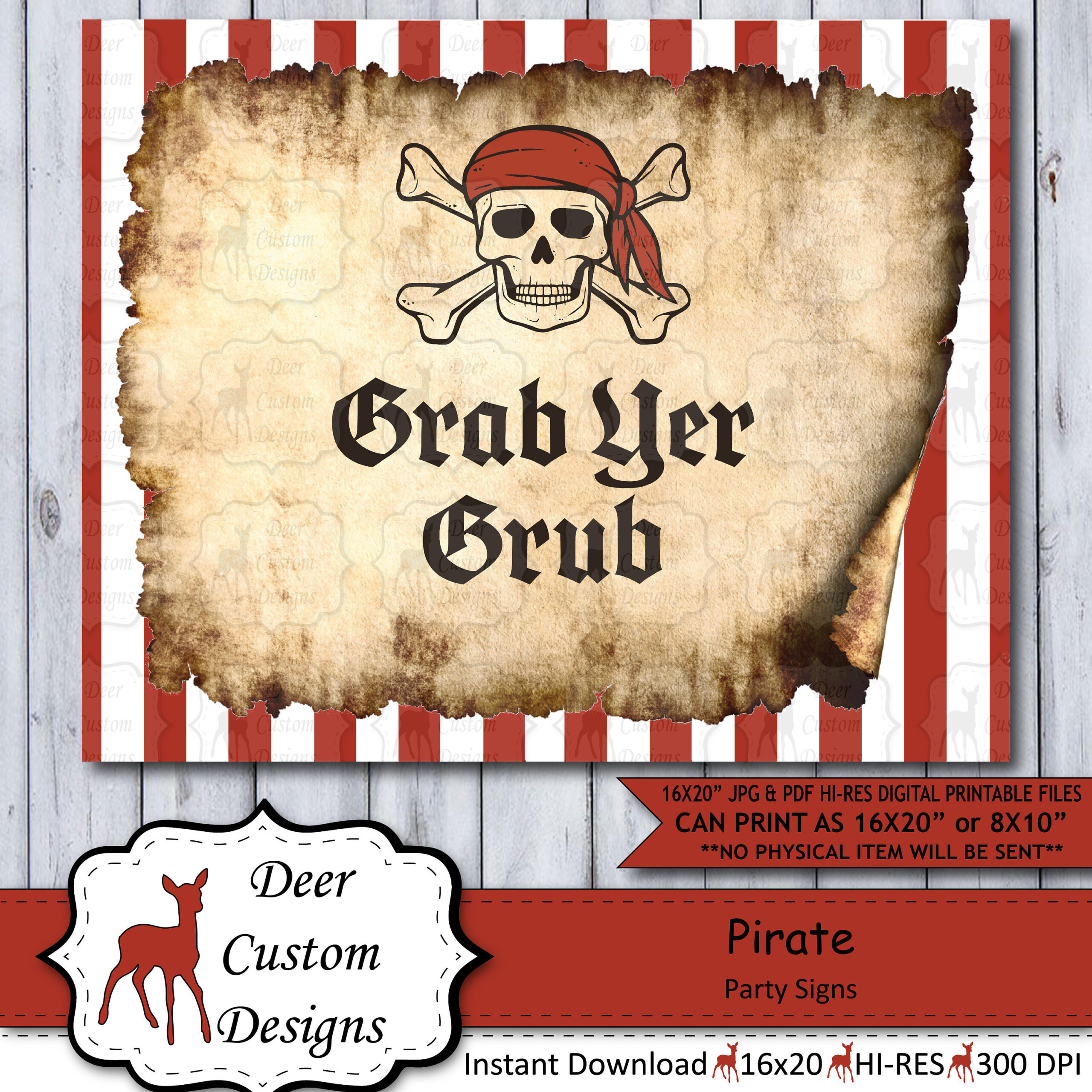 Printable Pirate Party Sign | Instant Digital Download | Pirate in Free Printable Pirate Signs