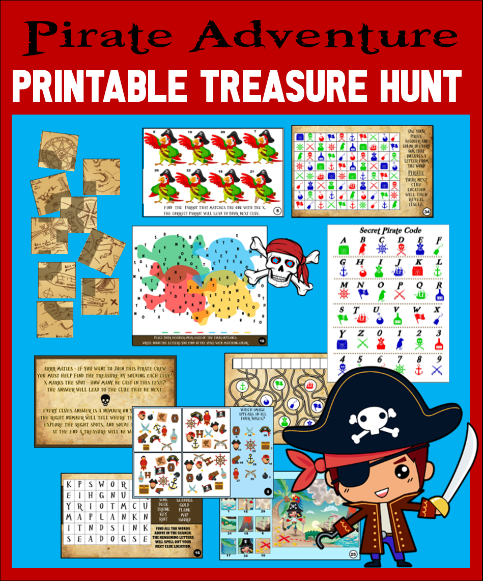 Printable Pirate Party Treasure Hunt! in Free Pirate Treasure Hunt Printables