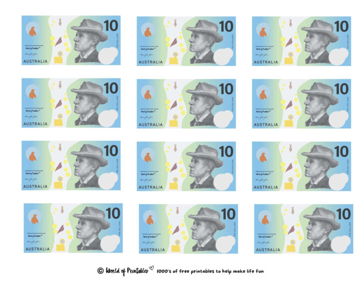 Free Australian Money Printables