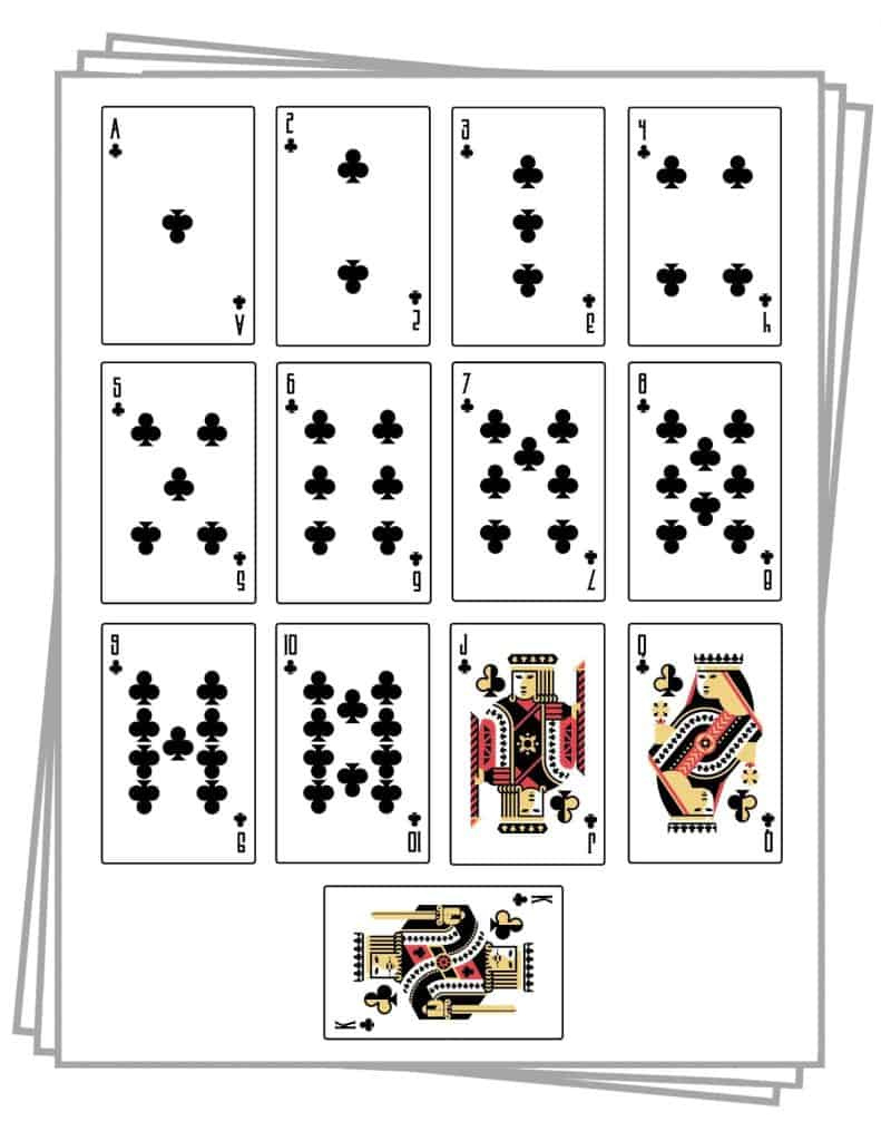 Printable Playing Cards (Free Pdf Sheets In 3 Sizes) within Deck of Cards Template Free