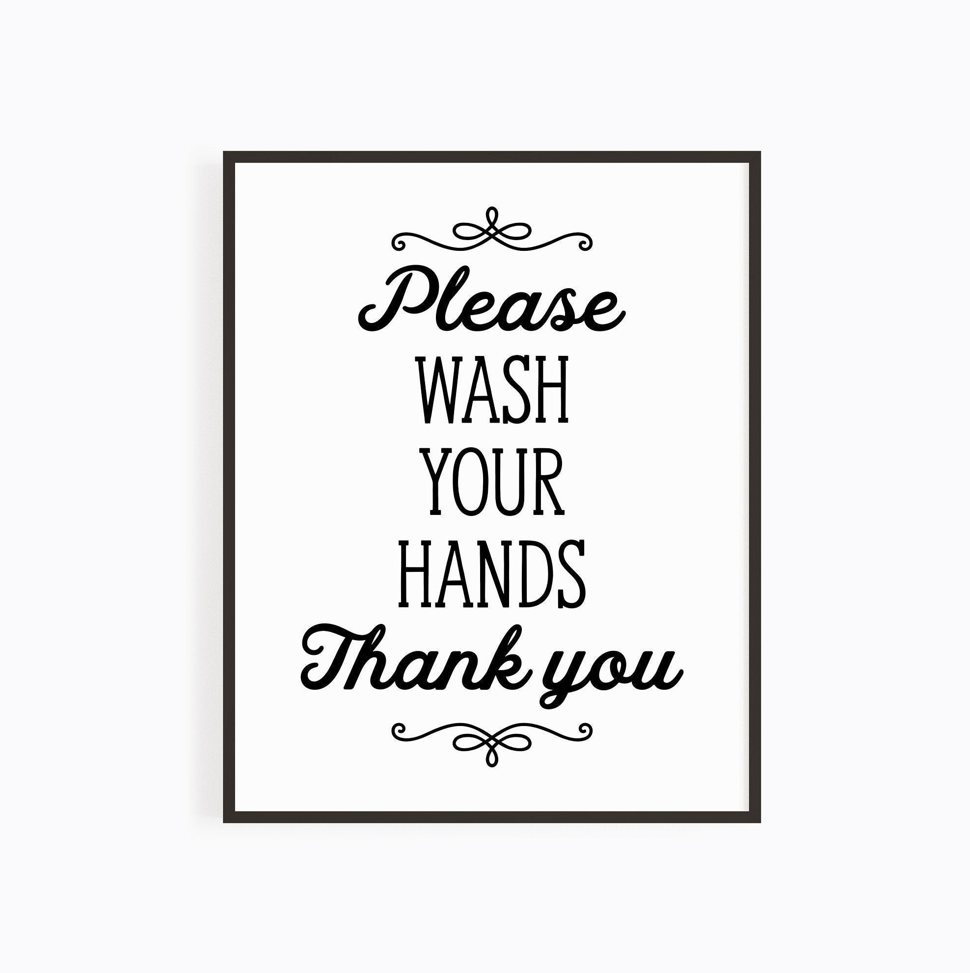 Printable Please Wash Your Hands Sign | Office Sign | Personal Hygiene Reminder Instant Download for Free Printable Please Wash Your Hands Sign