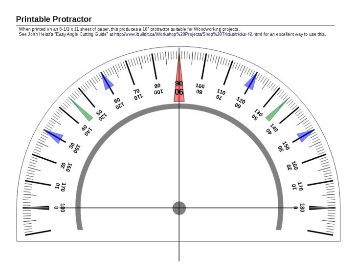 Free Printable Protractor