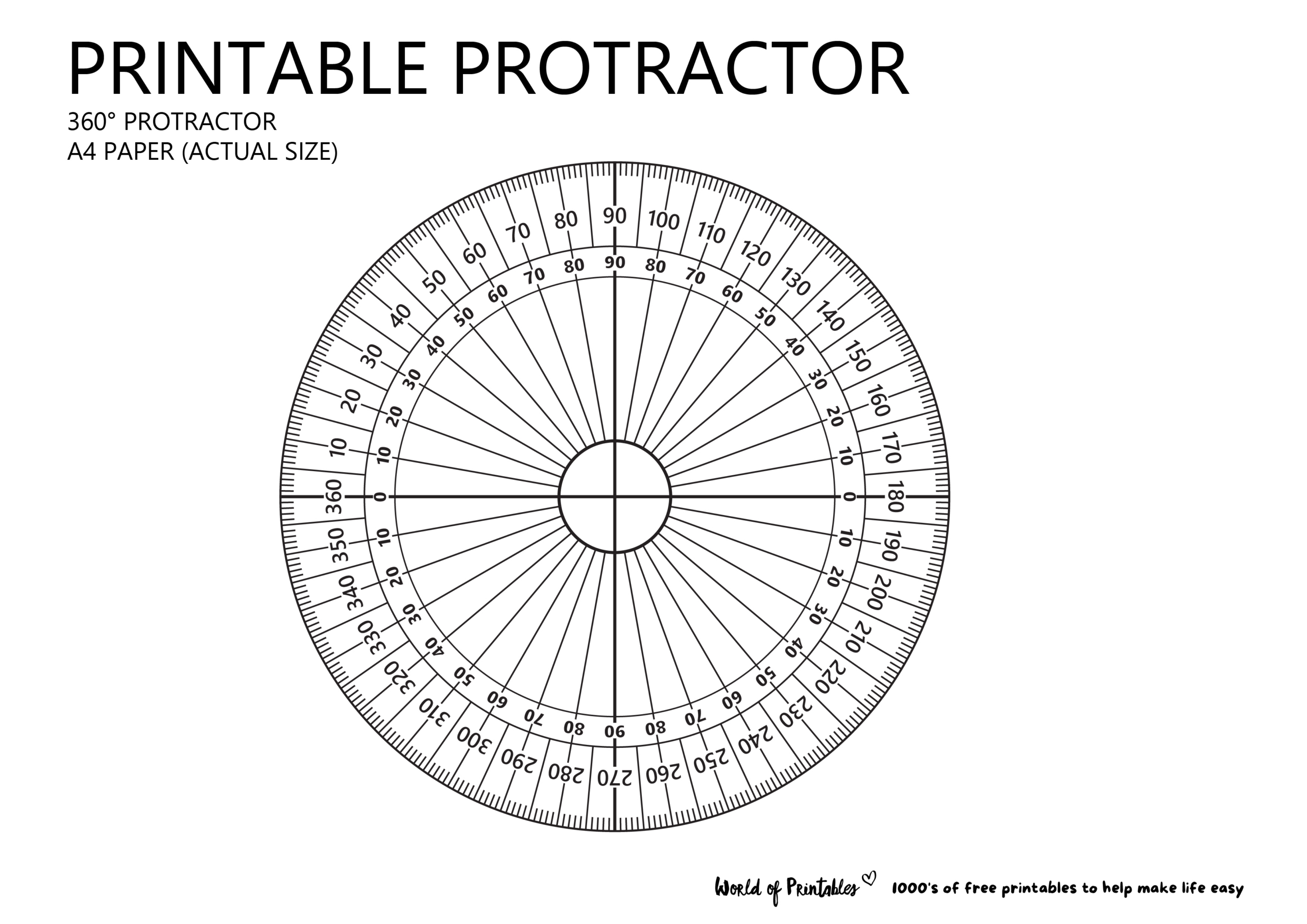 Printable Protractor - World Of Printables intended for Free Printable Protractor