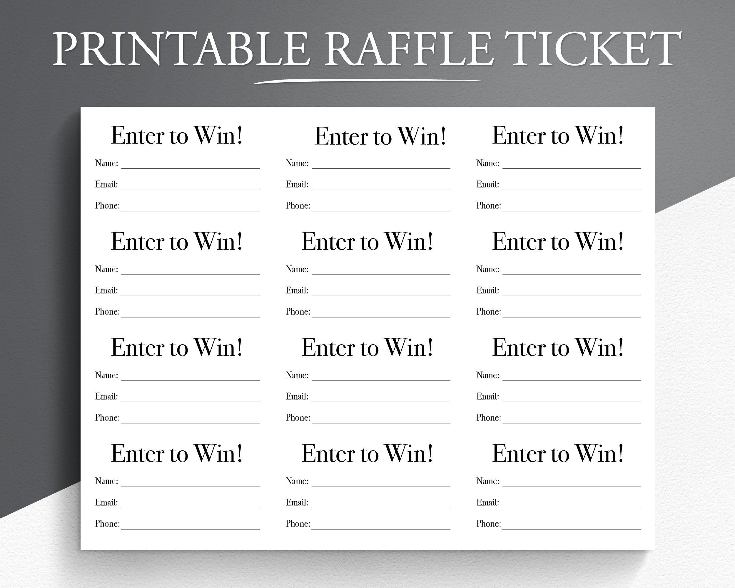 Printable Raffle Tickets Templates Free - Shop On Pinterest throughout Raffle Ticket Templates Free