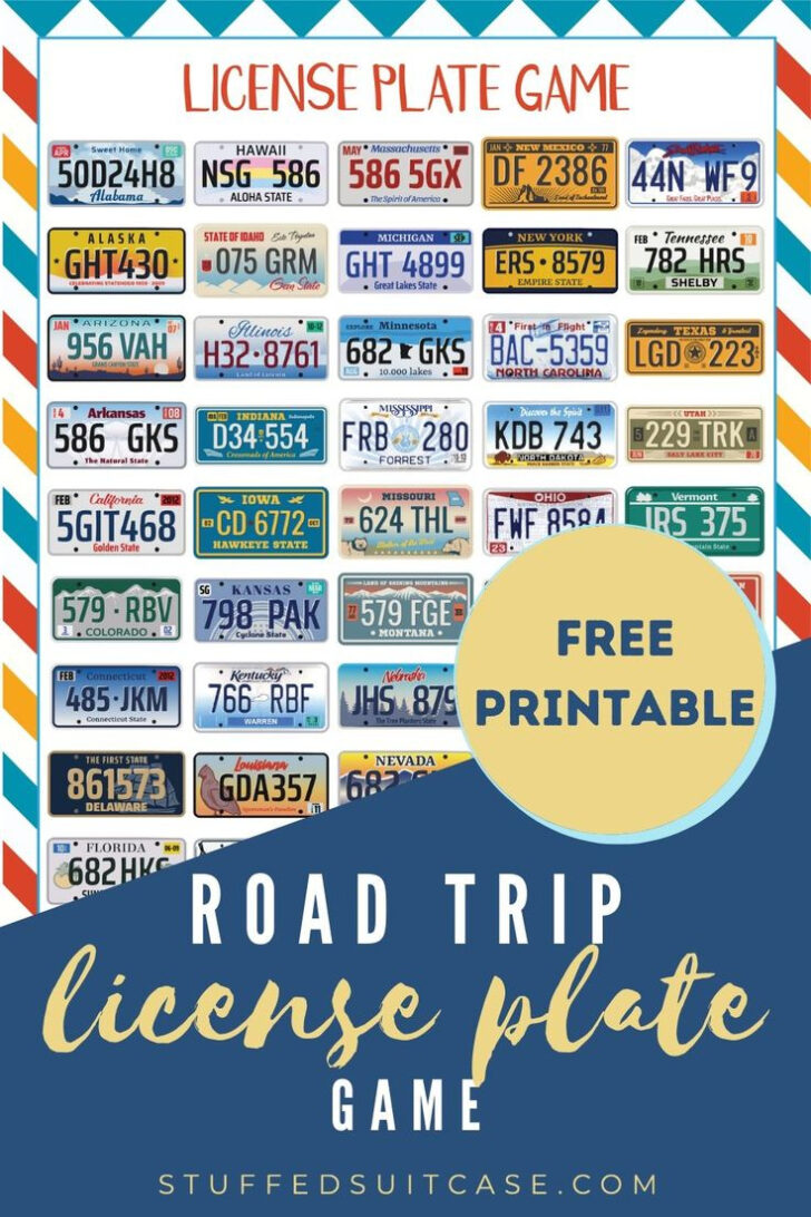 Free Printable License Plate Bingo