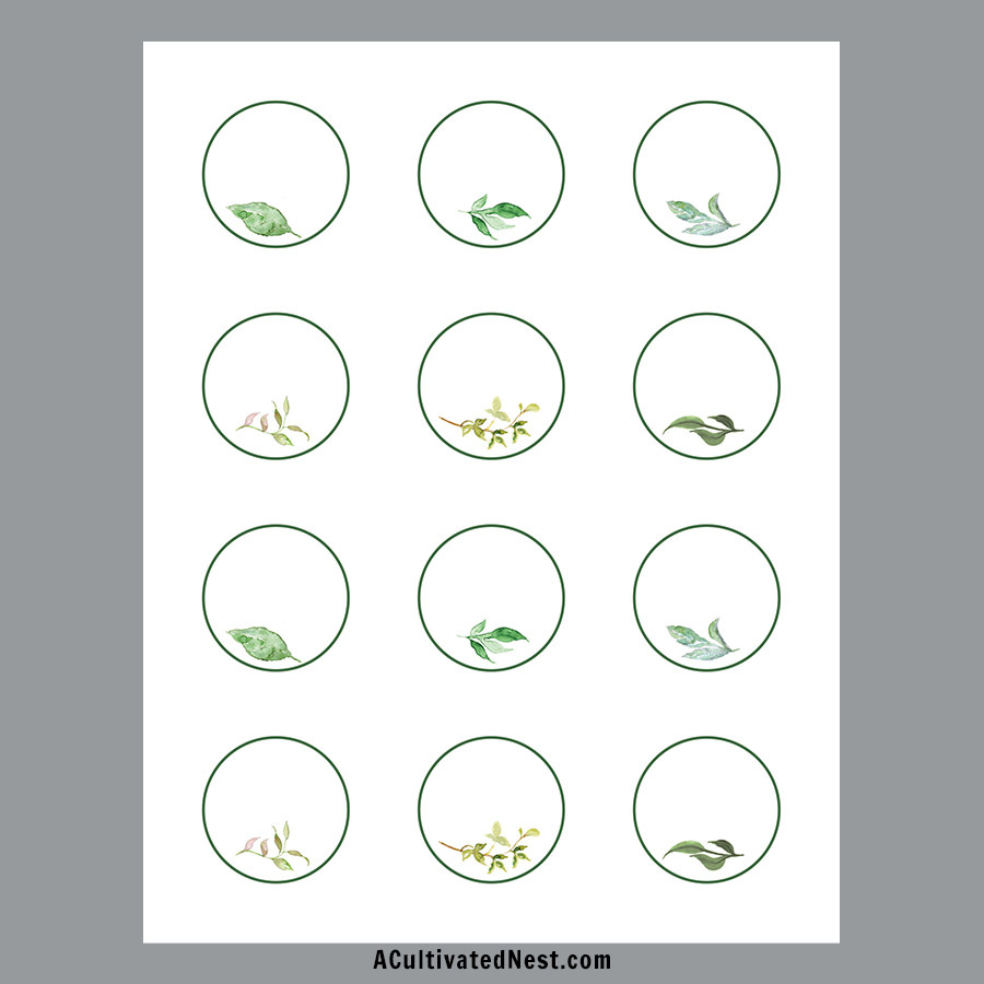 printable round labels blank greenery for free printable round labels Printable Round Labels- Blank: Greenery for Free Printable Round Labels