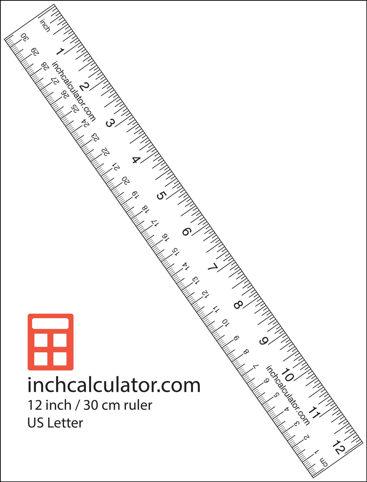 Printable Rulers - Free 12&amp;quot; Rulers - Inch Calculator for Free Printable 12 Inch Ruler