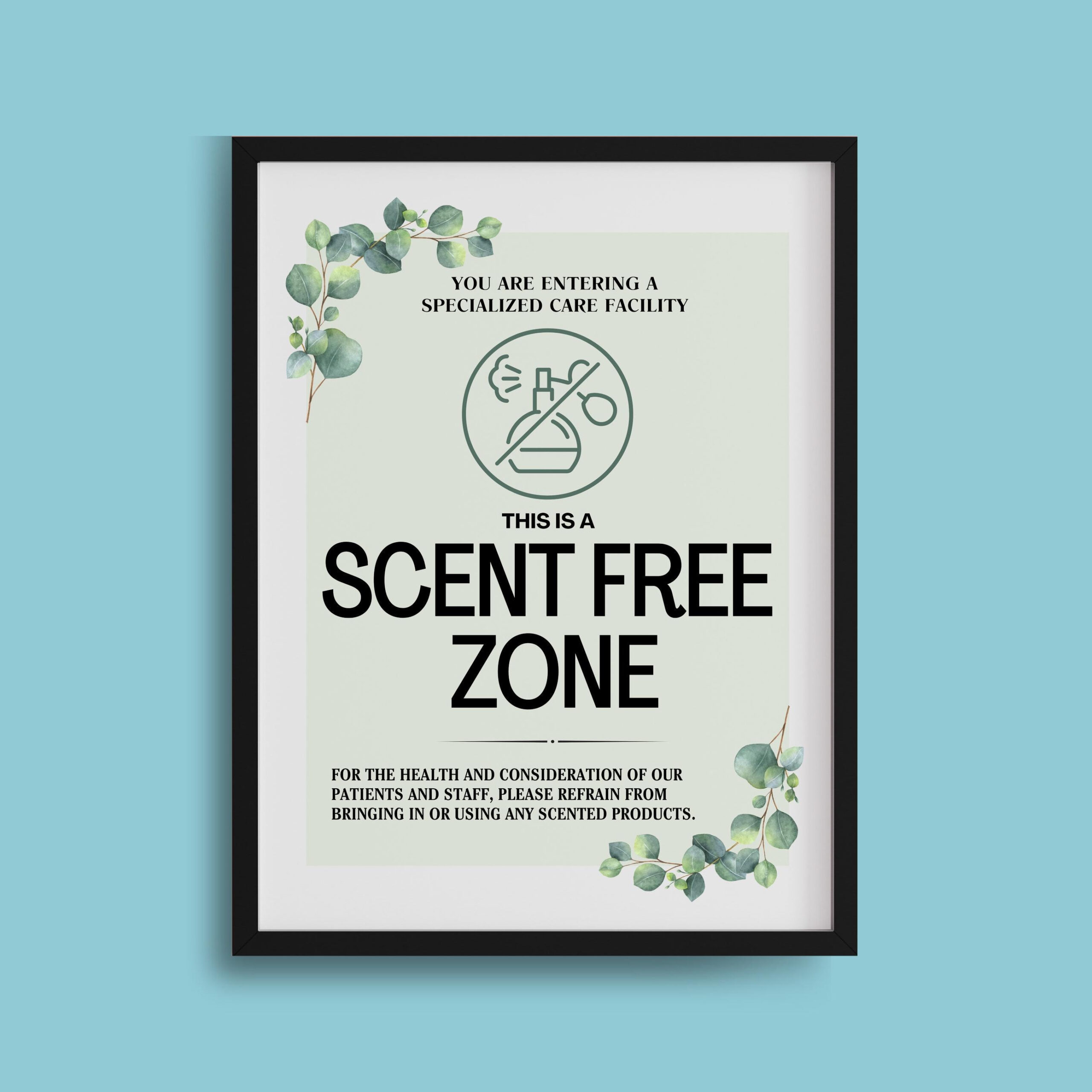 Printable Scent Free Zone Sign, Fragrance Free Health Care throughout Printable Scent Free Signs