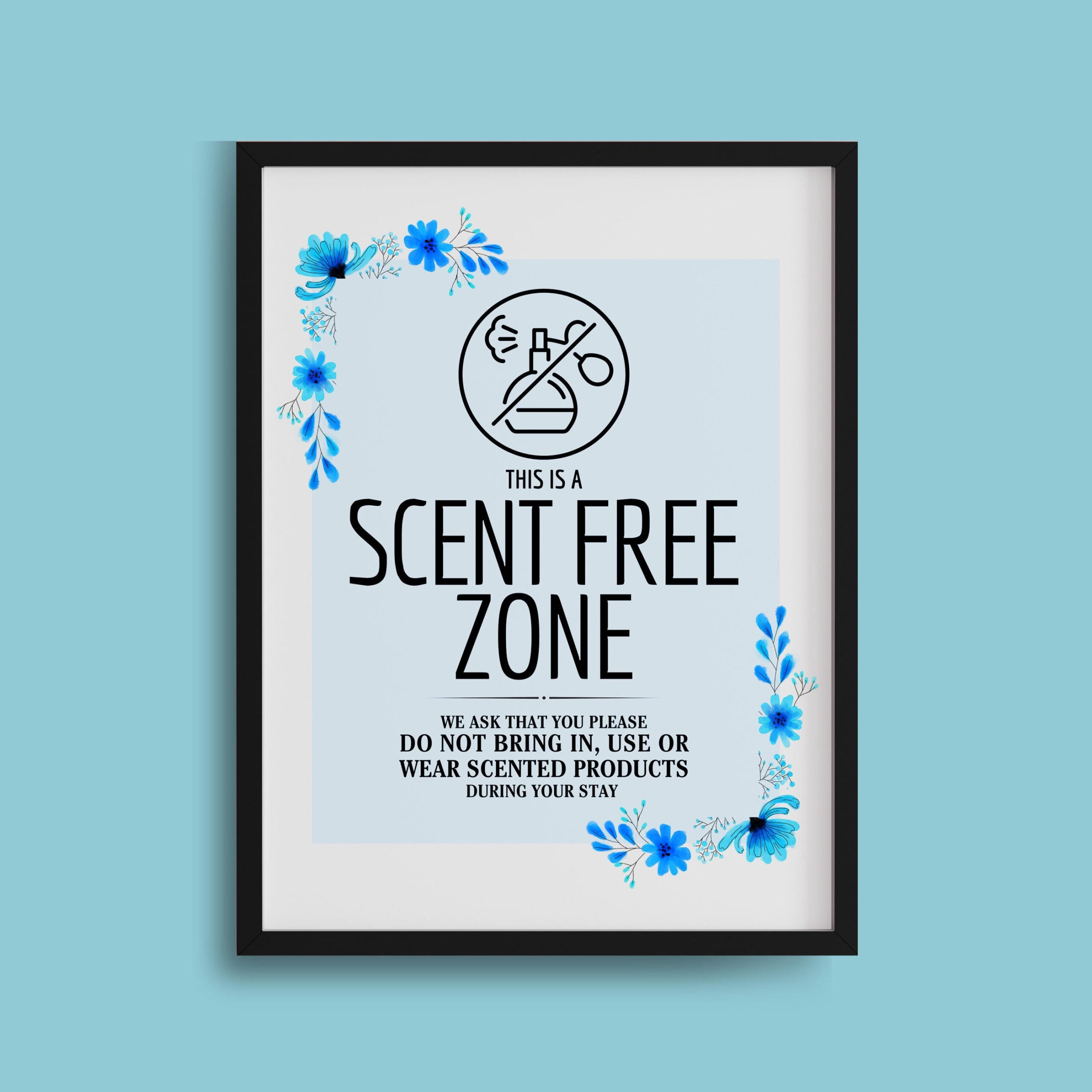 Printable Scent Free Zone Sign, Fragrance Free Health Care within Printable Scent Free Signs