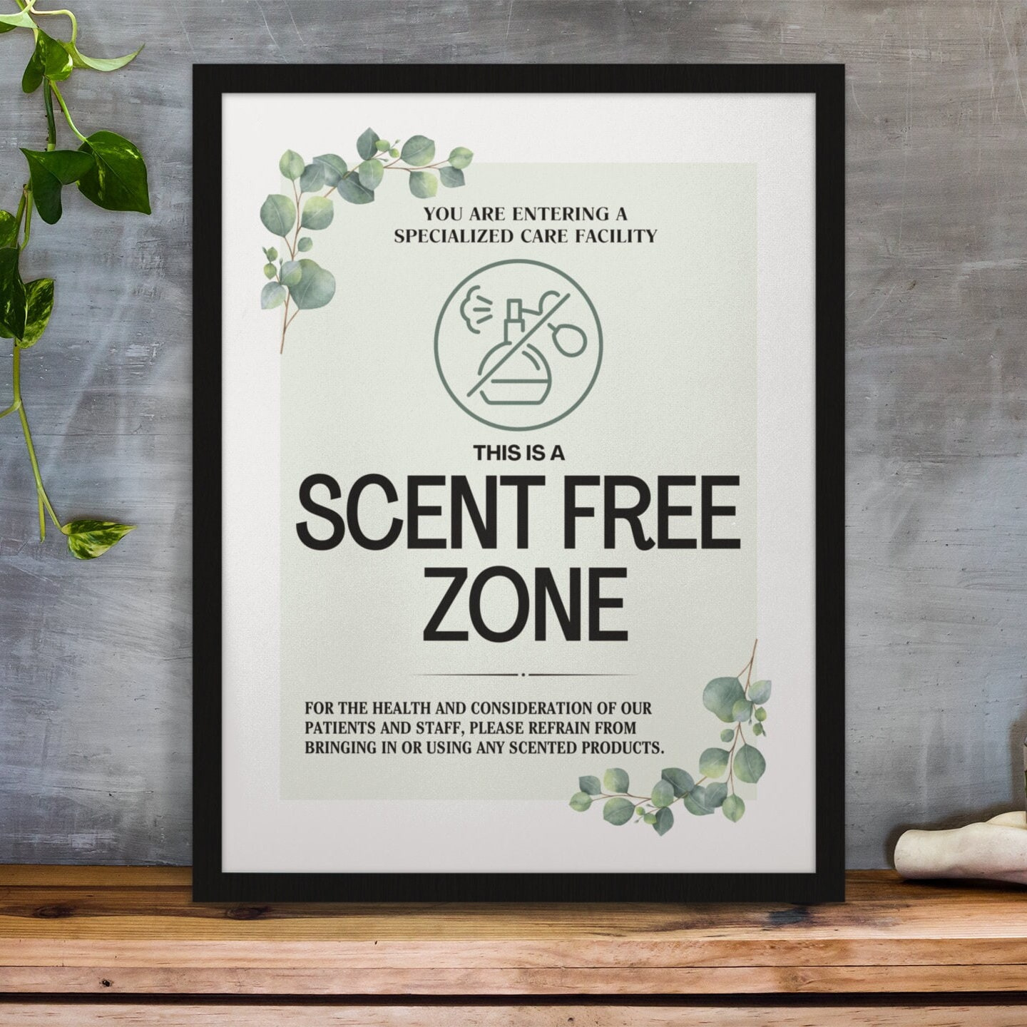 Printable Scent Free Zone Sign, Fragrance Free Health Care within Printable Scent Free Signs