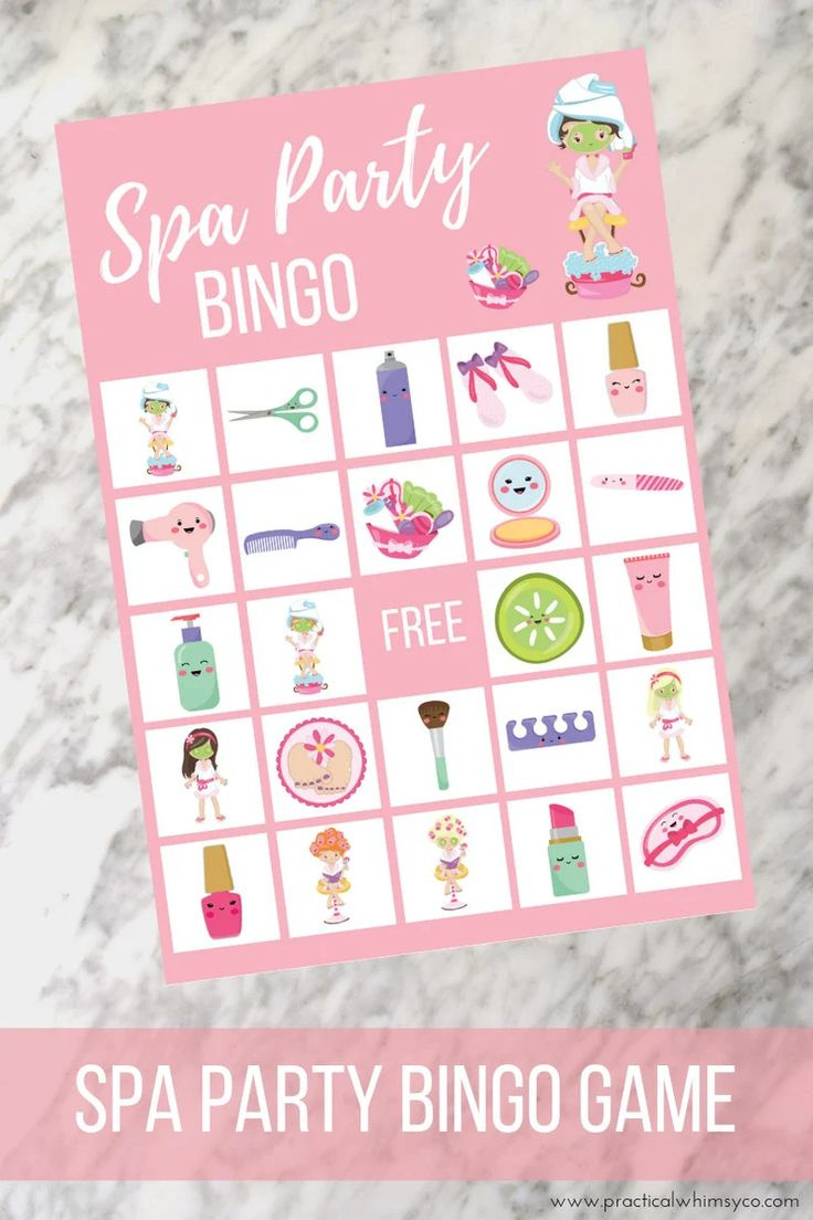 printable spa party bingo game girl birthday digital download throughout spa bingo free printable Printable Spa Party Bingo Game, Girl Birthday Digital Download throughout Spa Bingo Free Printable