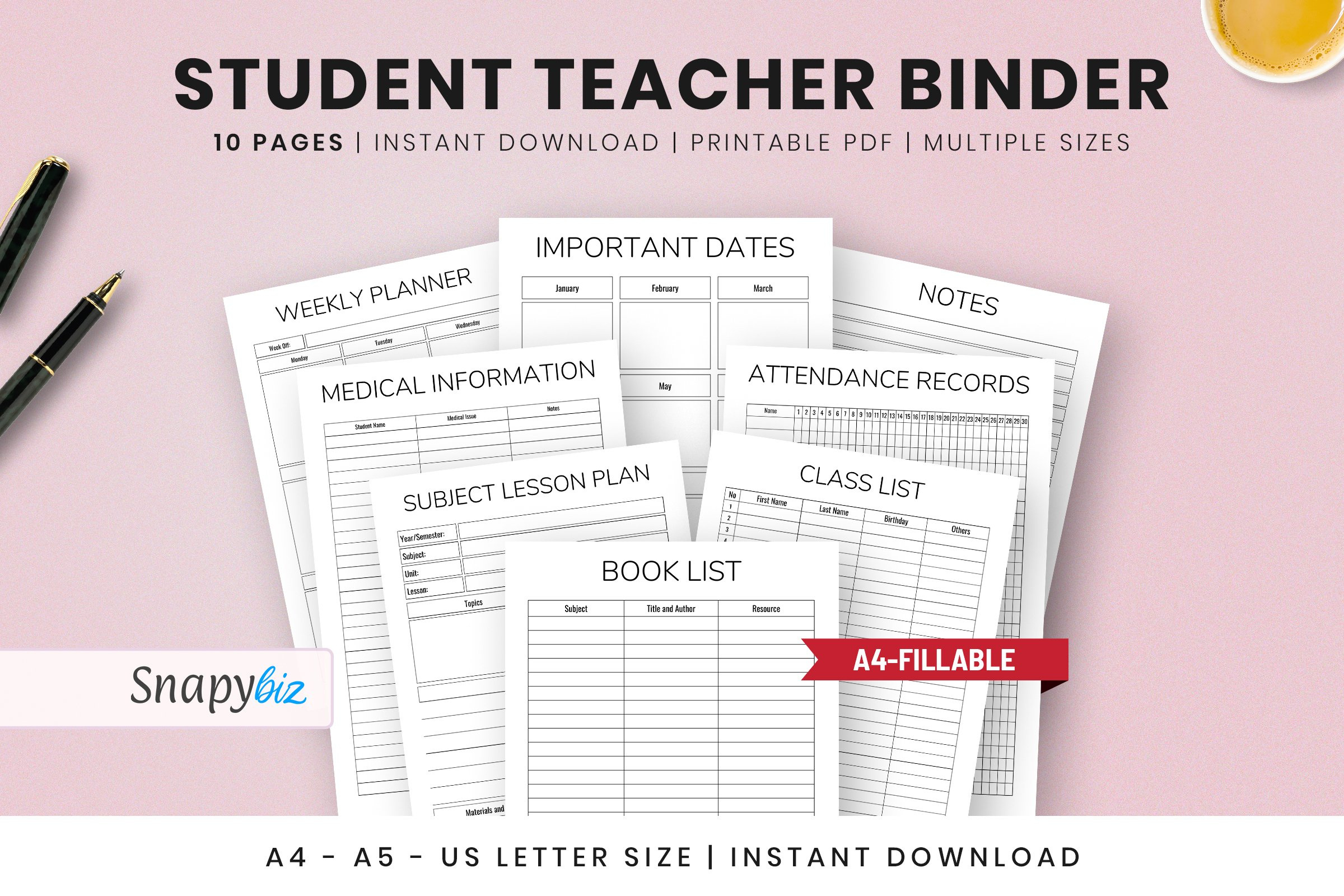 Printable Student Teacher Binder Template with regard to Free Printable Teacher Binder Templates