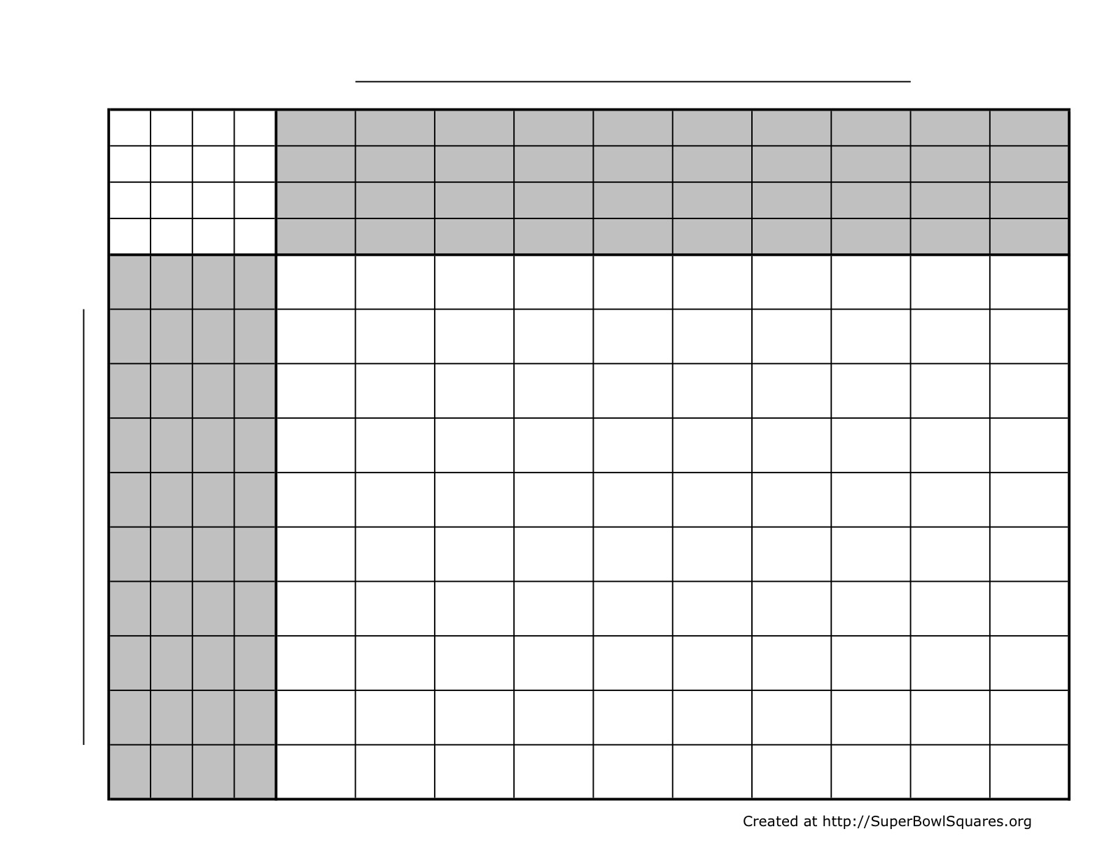 Printable Super Bowl Squares Sheets with Free Football Square Template Printable
