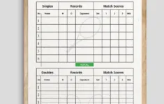 Printable Tennis Score Sheet – Free Printables Coloring Pages And inside Free Printable Tennis Score Sheets
