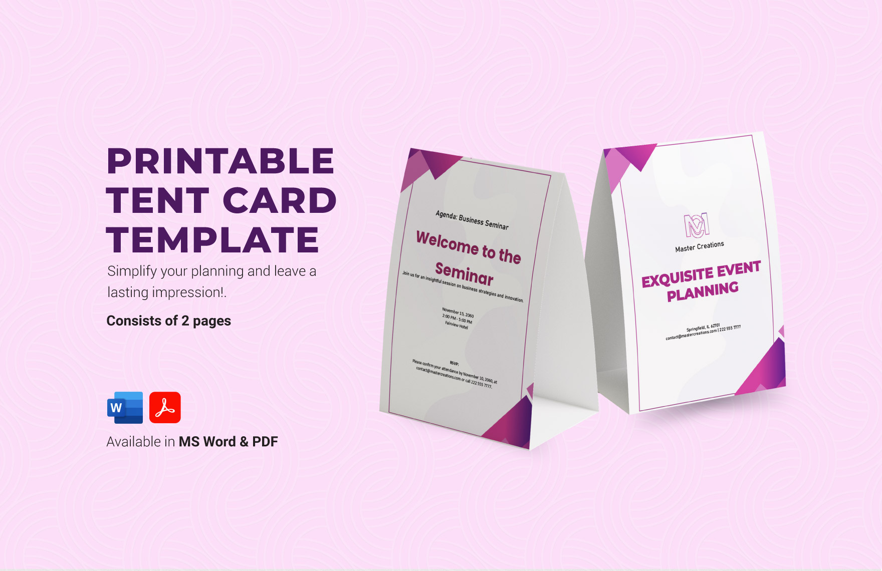 Printable Tent Card Template In Word, Pdf - Download | Template with regard to Tent Card Design Template Free Download
