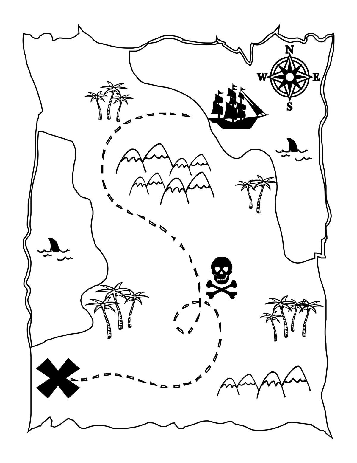 Printable Treasure Map Kids Activity – Let&amp;#039;S Diy It All – With in Free Pirate Treasure Hunt Printables