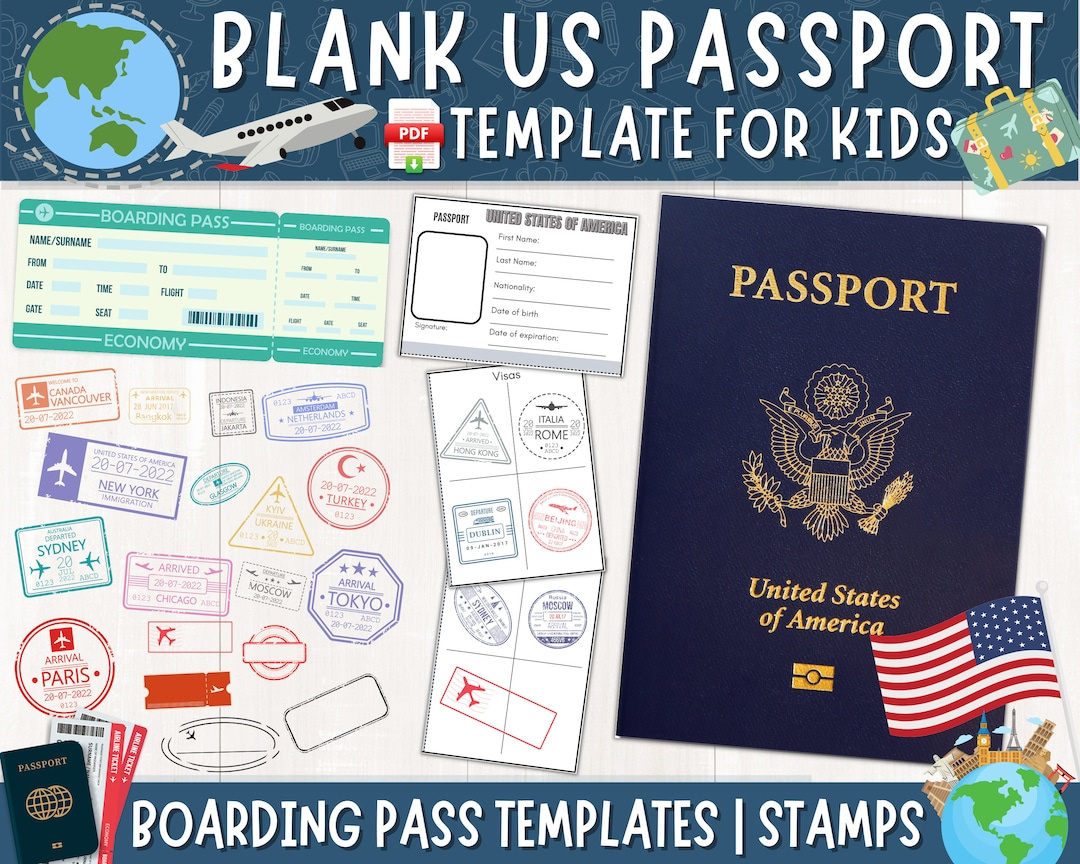 printable us passport for kids pretend passport book for travel pertaining to toy passport template free Printable Us Passport For Kids, Pretend Passport Book For Travel pertaining to Toy Passport Template Free