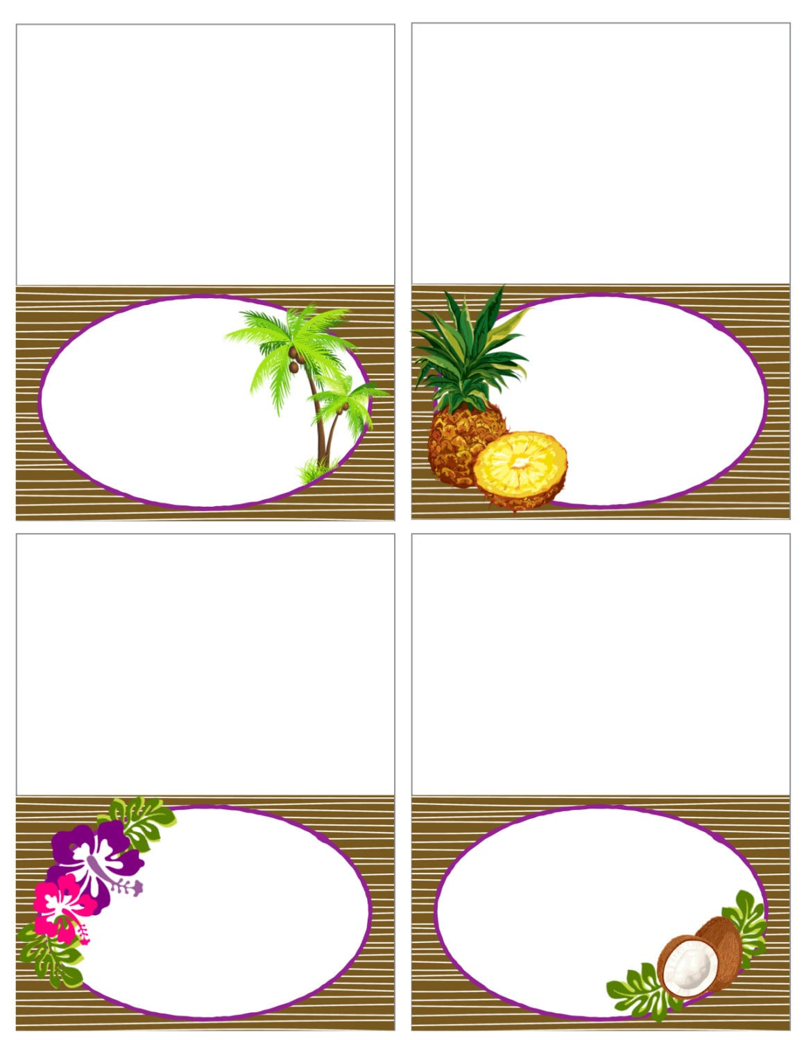 Printable Vintage Hawaiian Luau Food Labels Pdf Instant Download intended for Free Printable Hawaiian Food Labels