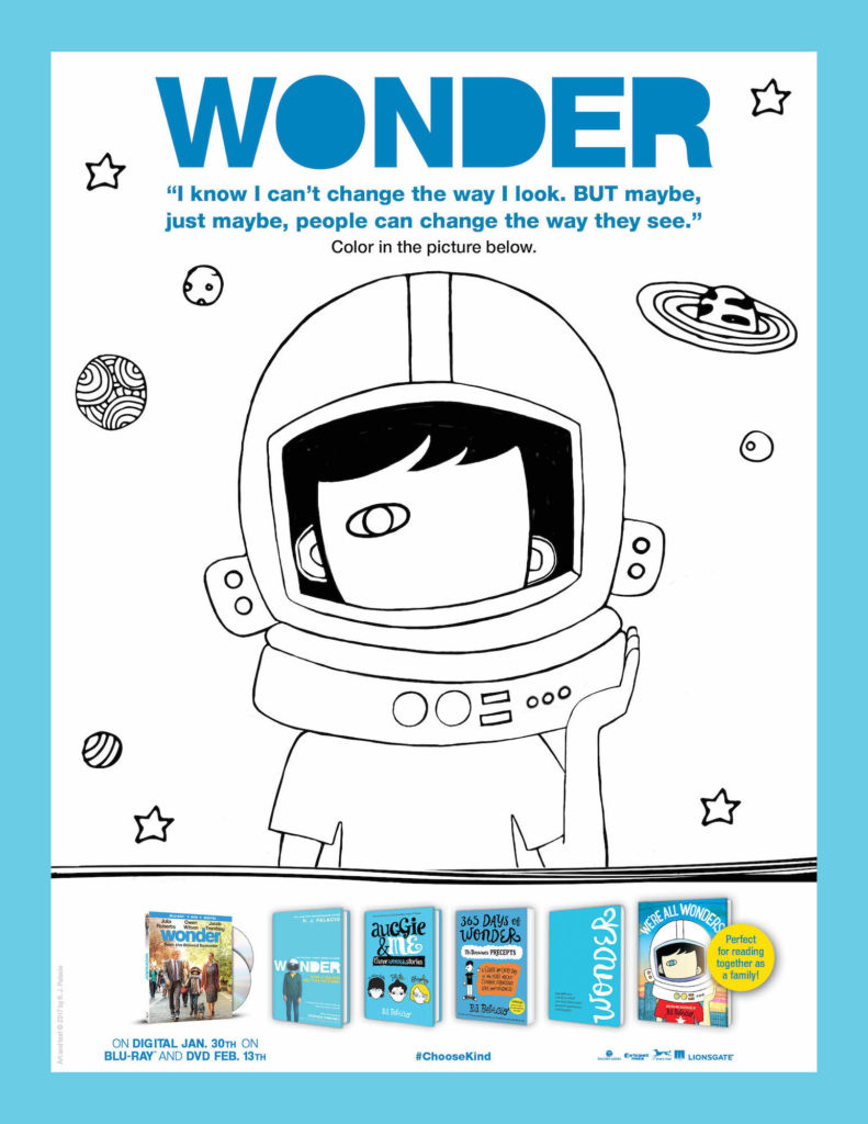 Printable Wonder Activity Sheets + Bluray Giveaway - Life. Family. Joy within Wonder Book Free Printables