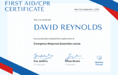 Professional And Framed First-Aid And Cpr Certificate Template intended for Printable Cpr Certificate Templates Free