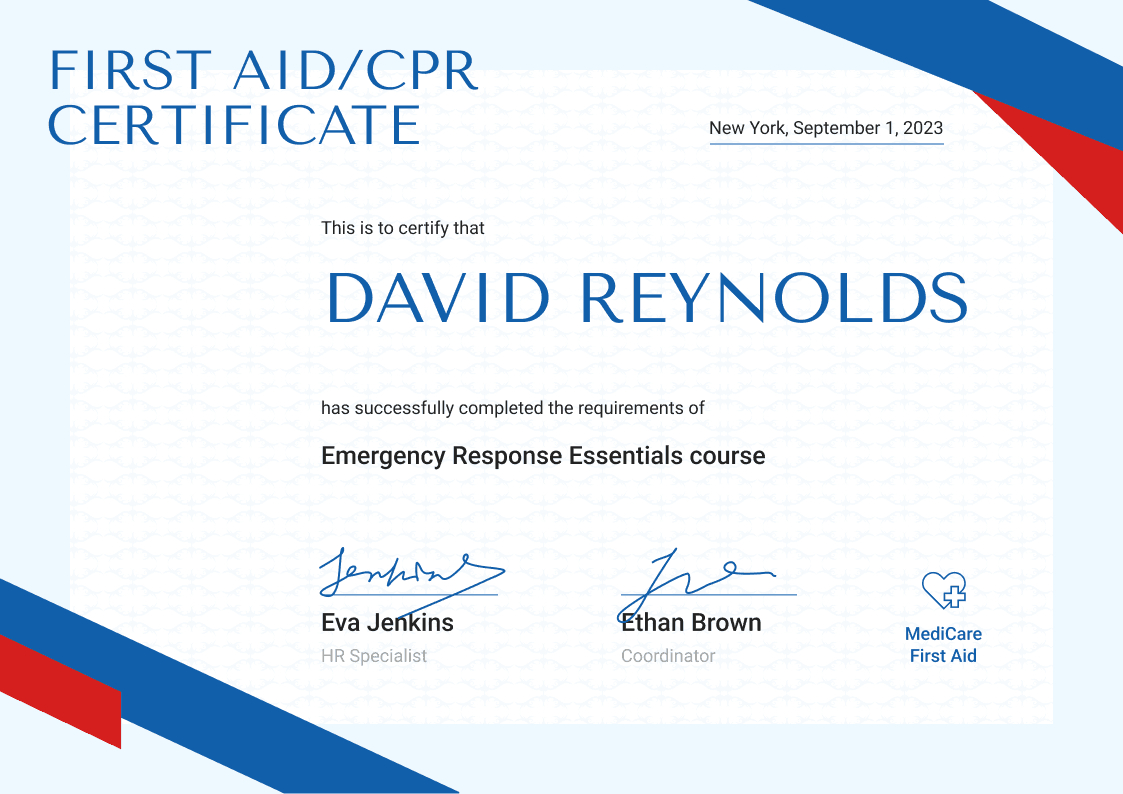 Professional And Framed First-Aid And Cpr Certificate Template intended for Printable Cpr Certificate Templates Free