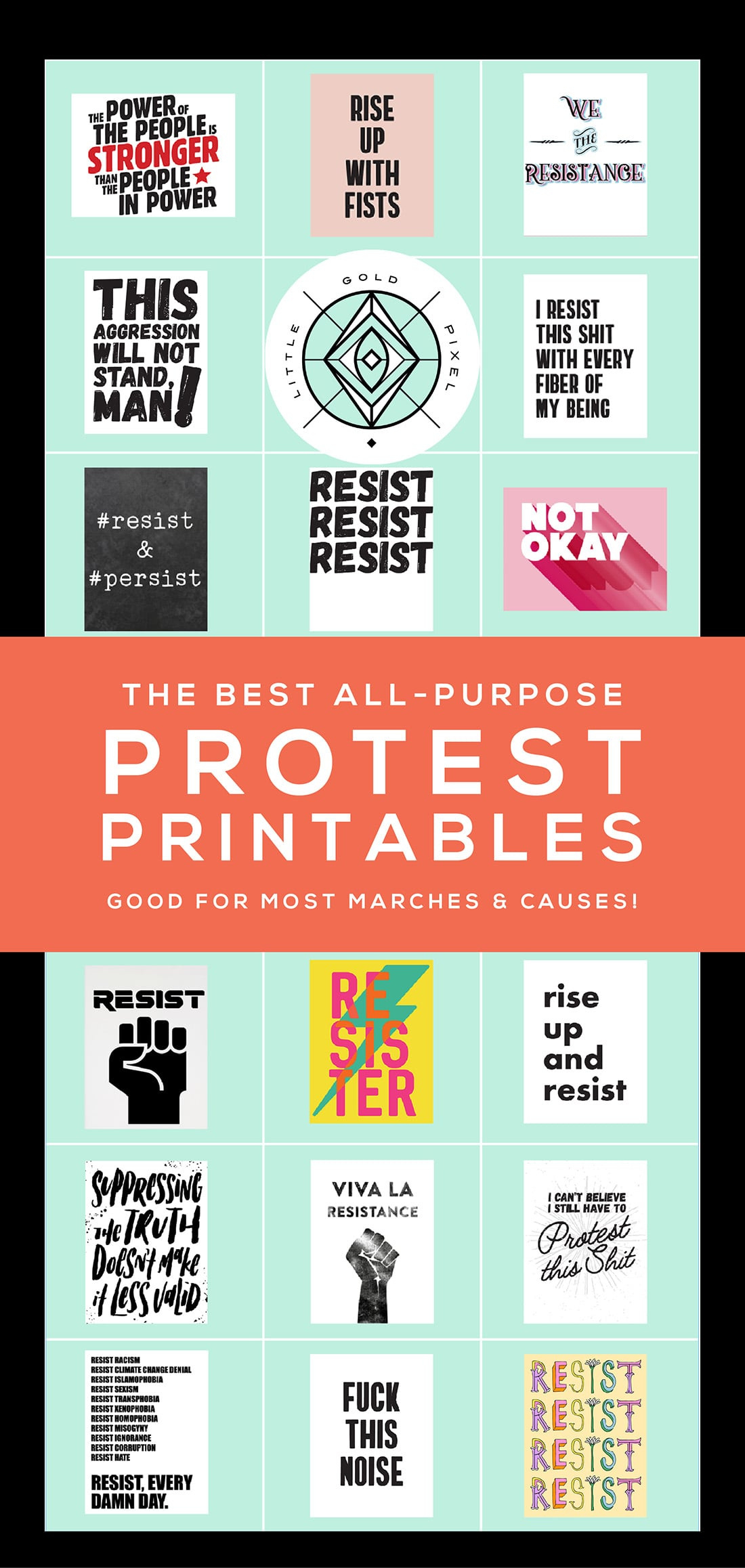 Protest Printables Good For Any March • Little Gold Pixel with Free Printable Protest Signs